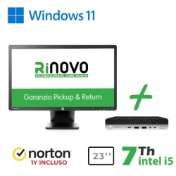 RINOVO ULTRA MINI PC DM HP 600-800 G3 I5-7X00T +MONITOR HP E231 + NORTON