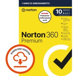 NORTON 360 PREMIUM 2026 - ANTITRUFFA-10 DISPOSITIVI 12 MESI 75GB - IT ESD